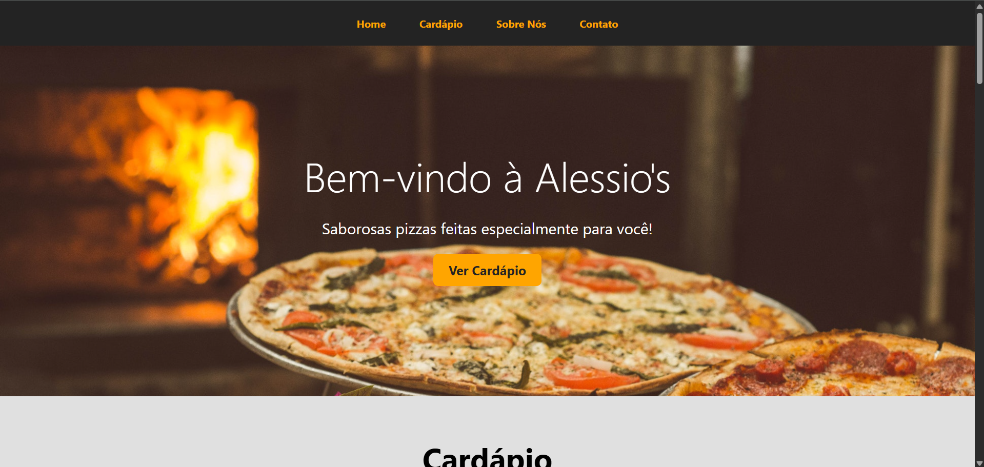 Site para uma pizzaria