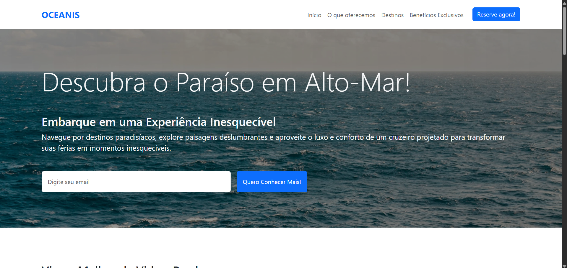 Site para uma empresa de cruzeiros