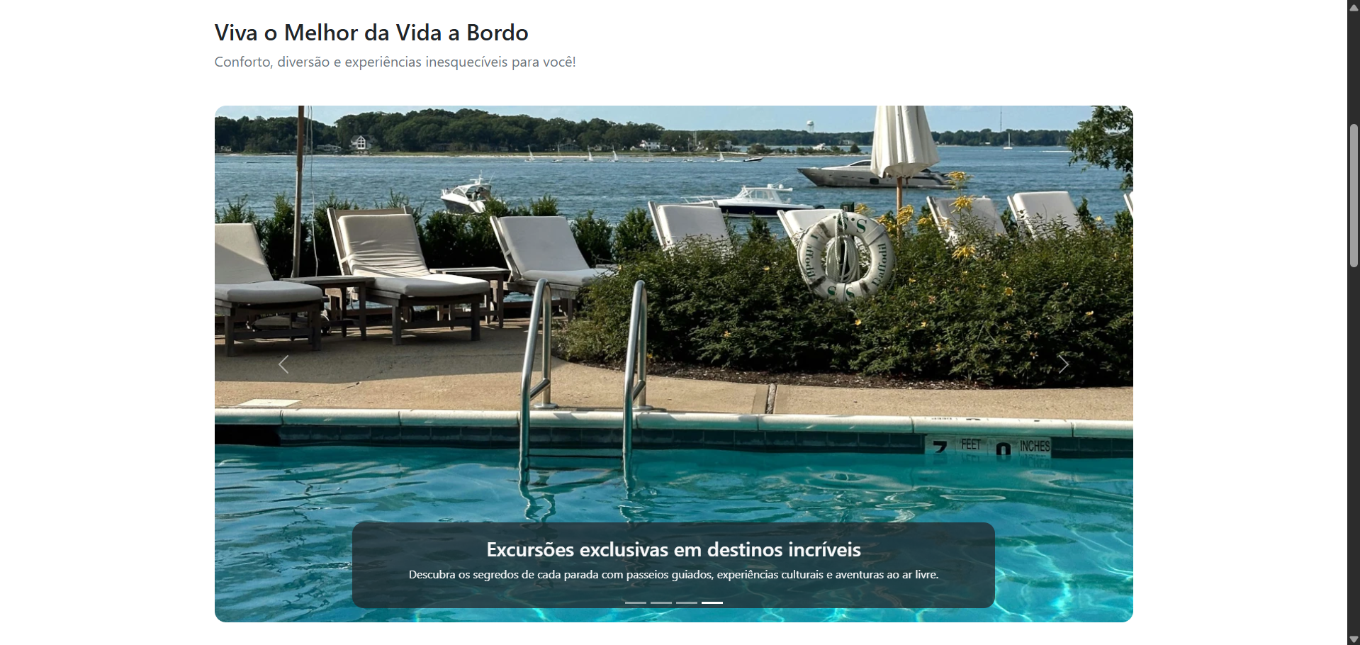 Site para uma empresa de cruzeiros